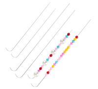 Ouligay 6 PCS Beading Needle 7.48 Inch Bead Spinner Needles 0.7mm Diameter Bead Threader Stainless Beading Needles for Beads Rotating Jewelry Making, DIY Bracelets, Necklaces,Waist Beads
