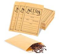 Ouligay 60Pcs Seed Envelopes Seed Packets Small Brown Envelopes for Seeds Storage Envelopes Printed with Types Name Template Sealing Seed Saving Envelopes for Seeds Saving Collecting