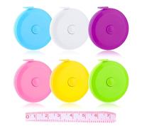 Ouligay 6Pcs Tape Measures Soft Tape Measure Body Double Scale Soft Tape Retractable Dual Sided Measure Tape Set for Body Measuring Chest Waist Cloth Craft