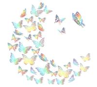 Ouligay 72 Pcs 3 Styles of 3D Butterfly Wall Decor, Colorful Butterfly Decorations,Butterfltes Party Decorations Cake Toppers,Butterflies Decor for Cake Room Wall(Hollow)