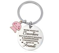 Ouligay Funny Best Friend Keychain Coworker Leaving Job Going Away Farewell Gifts for Coworkers Women, Stainless Steel Keyring