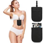 Ouligay Money Belt for Travel Women Bra Wallet Hidden Travel Pouches Under Clothes Anti Theft Secret Pocket with Adjustable Elastic Strap for Money Credit Cards Valuables Fits All Bra Sizes