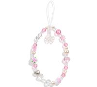 Ouligay Pink Phone Charm Strap Beaded Phone Strap Wrist Cute Camera Wrist Strap Bow Cellphone Chain String for Bag Case Bags Pendants Decor Chains Small Gifts for Woman Girls