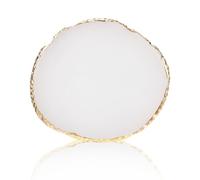 Ouligay Resin Nail Art Palette Gold Nail Colour Display Nail Polish Color Mixing Palette for Diy Nail Tech Supplies (White)