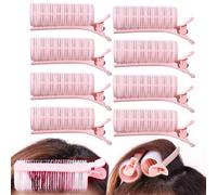 Ouliget 2 in 1 Bangs Hair Rollers with Clip Hair Styling Clips Set,Volumizing Hair Root Lifting Clip,Portable Bangs Curler DIY Hairs Volume Clips for Fluffy Hairstyles,8 PCS