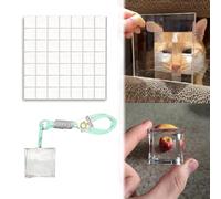 Ouliget Acrylic Pixel Filter,Crystal Prism Glasses Keychain,Creative Mosaic Visual Effect Crystal,Optical Photography Prisms Gifts for Travel, Playing,2 Pieces