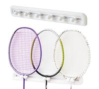 OULIGET Adjustable Tennis Racket Storage,Wall Mounted Racket Holder Display Stand for Ping Pong Paddle Badminton Racket,Slide-to-Size Extensible Hooks Sports Organizer
