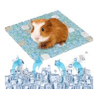 OULIGET Hamster Rabbits Cooling Mat,Crystal Quartz Glass Small Animal Bed,Pet Cool Plate Ice Bed Sleeping Pad Stay Cool for Rabbits Guinea Pigs Chinchillas Ferret,6" x 6"