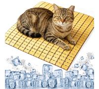 OULIGET Pet Cooling Mat, Waterproof Breathable Bamboo Cushions for Cat Dog Hamster Rabbit, Anti-Slip Easy Carry Clean, 15.5 in
