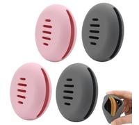 Ouliget Portable Powder Puff Case,Breathable Round Makeup Puff Protective Container,Silicone Make-up Storage Box Travel Quick Drying Easy to Carry,4 Pieces,Pink+Grey