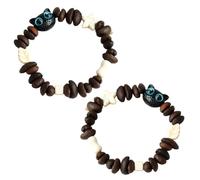 OULIGET Real Coffee Bean Bracelet,Handmade Cute Stretch Beaded Bracelet,Couples Set Unique Jewelry Gift for Coffee Lovers, M, Coffee Bean Bracelet, no gemstone