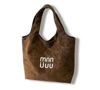 OULIGET Slouchy Tote Bag with Letter Print,Leather Stylish Large Capacity Shoulder Purses for Women,Soft Casual Hobo Handbag, Coffee