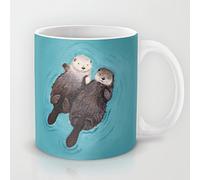 ouliyou Funny Novelty Mug for Work - Otterly Romantic Otters Holding Hands Mug