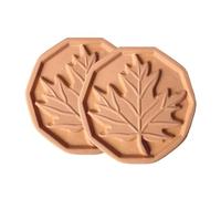 OULLYY 2 Pack Brown Sugar Saver and Softener, Terracotta Brown Sugar Keeper Disc for Food Storage Containers, Reusable & Food Safe, Maple Leaf