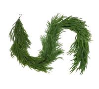 OULONGER 12FT Artificial Christmas Norfolk Pine Garlands, Christma Real Touch Winter Pine Garland, Greenery Garland for Table Wall Fireplace Mantle Outdoor Christmas Decoration
