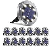 OULONGER Solar Lights Outdoor,12 Pack Solar Lights Outdoor Waterproof,Garden Ground Light Landscape Lighting for Outside Patio Pathway Yard Lawn Driveway Deck Step Walkway(White Light)