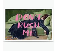 Oulores Don't Rush Me Canvas Wall Art Pink Graffiti Posters Vintage Victorian Gallery Girly Prints Painting Maximalist Wall Decor for Living Room Girly Room Girls' apartment 16x24in Unframed
