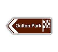 Oulton Park Racing Circuit British Metal Direction Arrow Street Sign (New - Left pointing, 60x21cm)