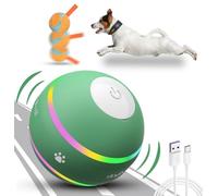 OULUXYLS Dog Balls,The 3rd Generation Interactive Toys for Puppy/Small/Medium/Large Dogs,Improved Dog Rolling Effect Tennis Ball with Strap, Tough Motion Activated Automatic Moving Dog Toys (Green)