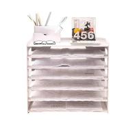 OUlxxluo Extra Large A3 Paper Shelves for Office and School White Desk Files Shelves Desk Letter Tray Magazine File Holder 2024