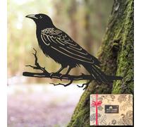 OULYDEKO Raven Decor,Metal Birds Yard Decor,Metal Yard Art Outdoor and Garden,Tree Decorations Outdoor,Metal Yard Animals,Black Crows Halloween Decor,Garden & Patio Decor Outdoor Easter Decorations