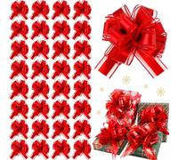 OuMaiFeng Red Bow,Golden Bow,Bows for Gift Wrapping,Ribbon Bows,Gift Bows,Pull Bowsfor Gift Wrapping, A Large Bow for Weddings and Birthday PartiesValentine's Day,Christmas,Birthday Gift Decorations