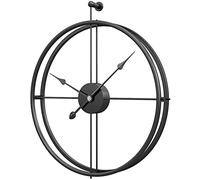 Oumao Vintage Wall Clock, XXL Large Wall Clock, Metal, No Ticking Noise, Decorative Wall Clock for Kitchen, Living Room, Office (Black Hand))