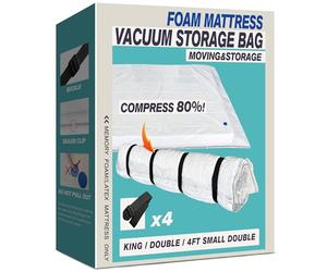 Oumaru Mattress Vacuum Bag for Moving, Vacuum Seal Bag for Memory Foam or Latex Mattress, Mattress Compression, Storage for Returns, and Moving (King/Double 4ft Small Double)