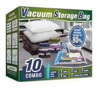 Oumaru Vacuum Storage Bags for Clothes, Vacuum Bags, Space Saver Bags for Clothes, Duvets and Pillows, Hand Pump Included, 10 Combos