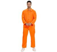 Oumbivil Halloween Costume for Prisoner Costume Men Orange Jumpsuit Cute Prison Jumpsuit for Halloween Costume Dress Up OU092-S