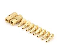 Oumefar 1/4" NPT High Performance Air Compressor Connector for Quick Installation, 10pcs Pack for Preventing Air Escaping, Suitable for Pneumatic Tools Users, Copper Material