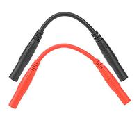 Oumefar 1 Pair 10cm 4mm Injection Molding Dual Female Head Banana Plug Cable Wire Line Banana Test Lead for Multimeter Test Leads Ends Probes Adapters(Red and Black)