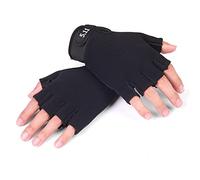 Oumefar 1 Pair Kids Fingerless Cycling Gloves Black Half Finger Gloves Kids Half Finger Gloves for Cycling Mountaineering