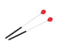Oumefar 1 Pair Marimba MalletsM ,Drum Mallets ,Wool Felt Drum Mallets Percussion with Rubber Fiberglass Handles for Glockenspiel ,Marimba ,Timpani (Red)
