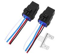 Oumefar 1 Set DC 12V Waterproof Auto Relay Car Integrated Socket 40A 4Pin Automobile Relay Wire Car Auto Socket and Relay Holder for Car Alarms Remote Starts Headlights etc