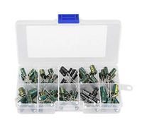 Oumefar 100Pcs 10 Values 10V-63V Audio Capacitor Assorted Kit 10uf-470uf DIY High Grade Electrolytic Capacitor Assortment Kit for Making Audio Circuit