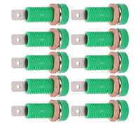 Oumefar 10pcs 4mm Banana Jack Socket Binding Post for Electronic Instrument, Good Electrical Conductivity, Fit for Large Current Charge and Discharge, Brass and ABS Material (Green)