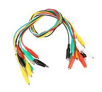 Oumefar 10pcs 50cm Alligator Clip Test Leads Crocodile Clip 35mm Double ended Crocodile Clips Cable 5 Colors for Electrical Appliances etc