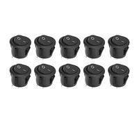 Oumefar 10pcs Black KCD1 Rocker Switches 2Pin Round Boat On-Off for Household Appliances, Plastic, 0.9in Diameter, for Work Efficiency Improvement