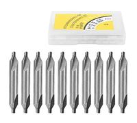 Oumefar 10Pcs Center Drill Bit Set, High Speed Steel 4341 Straight Shank Drilling Tools 2.5mm Starter Holes for Lathe Workpieces Metalworking and Machining