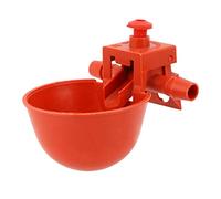 Oumefar 10Pcs Chicken Poultry Drinker, Red ABS Waterer Bowl Cup Automatic Water Filling Adjustable Volume Drinking Tool for Chicken Duck Goose