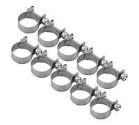 Oumefar 10Pcs Hose Clips Clamps Set Stainless Steel T-Bolt Mini Pipe Hose Clamp Clip Rustproof Soft Hose Clamps Assortment Set 6-20mm Optional Size(16-18Mm)