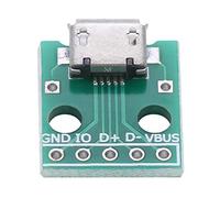 Oumefar 10pcs Micro USB to DIP Adapter Board, 5 Pin Micro USB Female Breakout Board 2.54mm Pitch