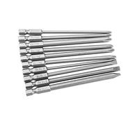 Oumefar 10pcs S2 Steel Screwdrivers Bits Set, Security Bit Set, Magnetic PH1 PH2 Slot Head 1/4 Inch Hex Shank 100mm, with 3 Types for Electric Hand Drill Tool Box