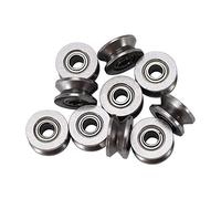 Oumefar 10pcs U624zz Carbon Steel Shell U Groove Pulley Roller Metal U Type Guide Pulley Wheel Roller Bearing 0 51inch OD for Window Door Linear Motion System