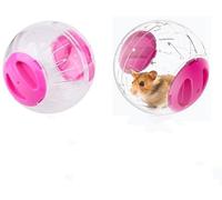Oumefar 12cm Hamster Ball Small Animal Hamster Running Ball Hamster Exercise Ball Plastic Hamster Wheel Toy Roll-Around Mini Ball for Relieves Boredom and Increases Activity(Pink)