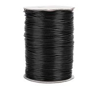 Oumefar 160m Waxed Cotton Cord, Rope Craft Waxed Thread String with Spool for Leather Sewing DIY Accessories Hand-Woven Jewellery Necklace(Black)