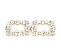 Oumefar 1Pair Metal Rhinestones Crystal Shoe Clips Bow Buckle for Women Wedding Bridal Dress Embellishment Accessories(No. 6 Rhinestone Clip Shoe Flower)