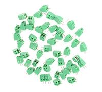 Oumefar 2 Pin Universal Screw Terminal Block Connector PCB Board Kit 50Pcs 2.54mm PCB Pitch Green Screw Block Connector 50 Set Mount Terminal Block Connector
