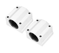 Oumefar 20mm SC20UU CNC Linear Motion Ball Bearing Slide Block Strong Load Bearing for High Precision Equipment, 2pcs Aluminum Alloy Linear Unit for Construction Machinery